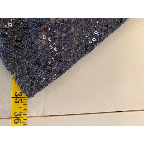 Morgan & Co. Sequin Halter Dress Sheer Insets & Keyhole Back Size 13 - Picture 14 of 14